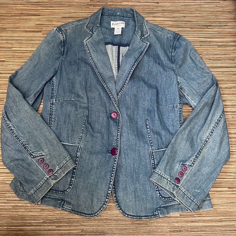 Pendleton denim jacket womens size 2x